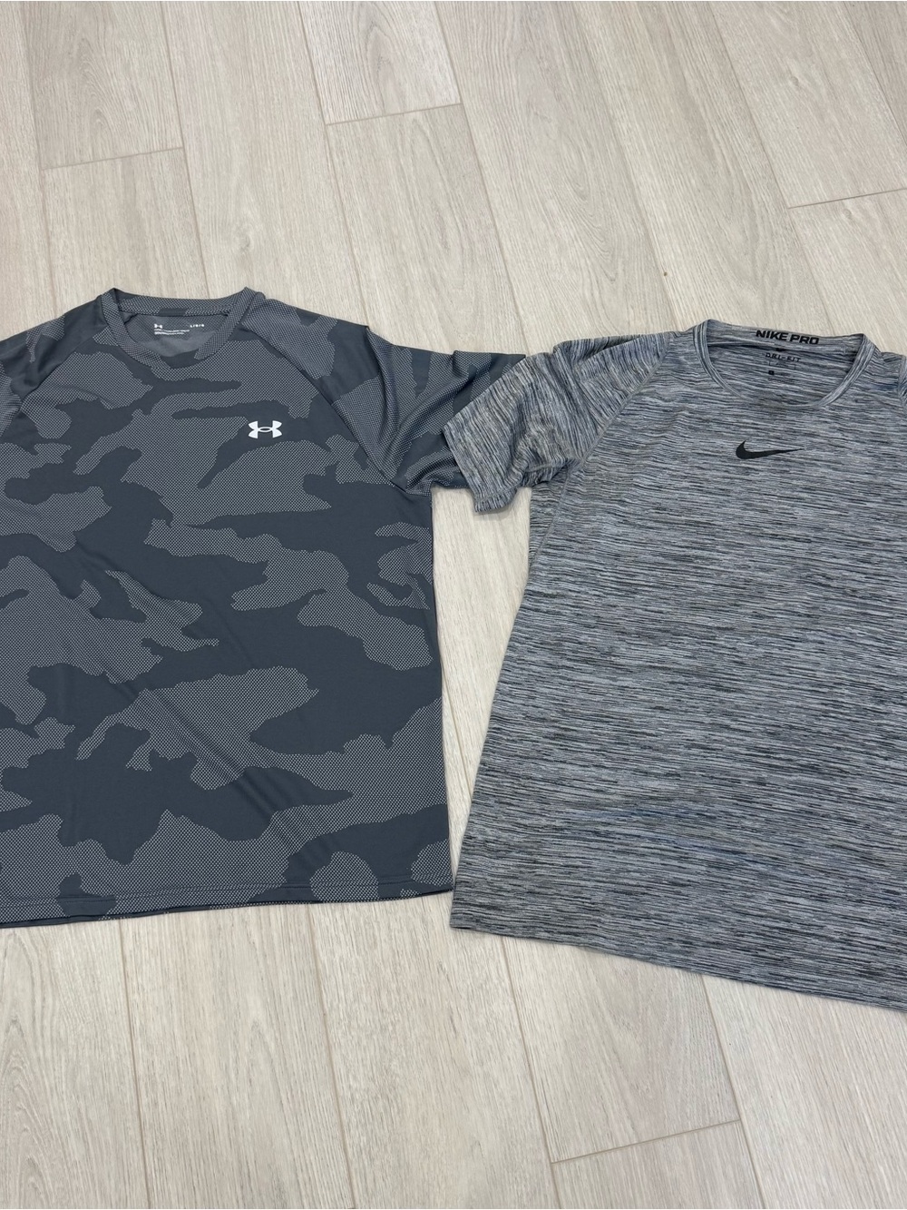 Under Armour & Nike Men's Grey Performance T-Shirts - Two-Pack